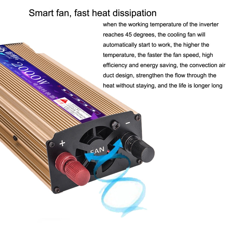 XINBOKE 2000W Ruling String Wave Car Inverter Solar Photovoltaic Inverter 12V To 220V - Modified Square Wave by PMC Jewellery | Online Shopping South Africa | PMC Jewellery | Buy Now Pay Later Mobicred