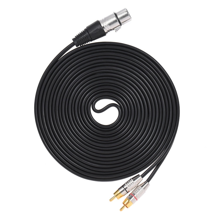 XLR Female To 2RCA Male Plug Stereo Audio Cable, Length: 8m - Microphone Audio Cable & Connector by PMC Jewellery | Online Shopping South Africa | PMC Jewellery | Buy Now Pay Later Mobicred