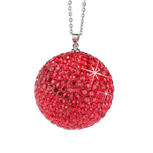 Car Diamond Crystal Ball Rearview Mirror Decoration Pendant(Red) - Ornaments by PMC Jewellery | Online Shopping South Africa | PMC Jewellery | Buy Now Pay Later Mobicred