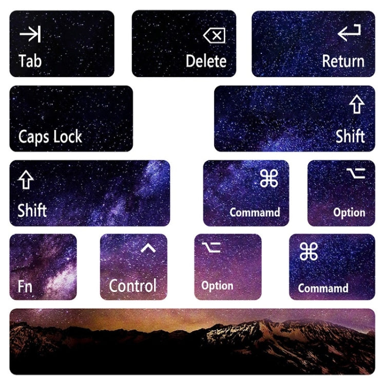 for Macbook Air 13.3 inch 5pcs Laptop Keyboard PVC Sticker(Mountain) - Keyboard Protector by PMC Jewellery | Online Shopping South Africa | PMC Jewellery | Buy Now Pay Later Mobicred