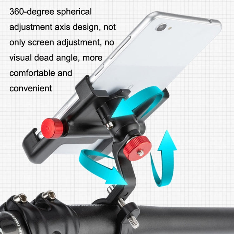 PROMEND SJJ-297 Aluminum Alloy Rotation Adjustable Bicycle Mobile Phone Bracket(Black) - Holders by PMC TechLife | Online Shopping South Africa | PMC TechLife | Buy Now Pay Later Mobicred