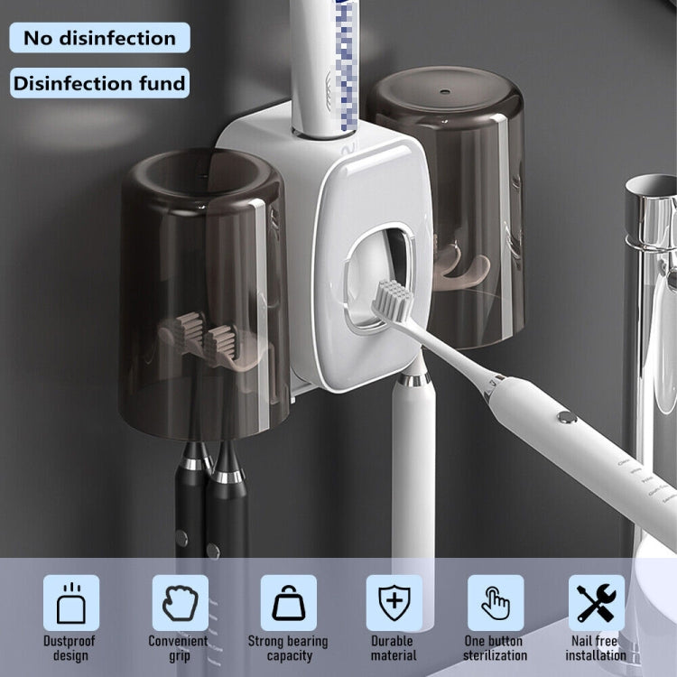 Couple Wall Mounted Toothbrush Holder Automatic Squeeze Toothpaste Device,Spec: Ordinary Black - Toothpaste Squeezing Device by PMC Jewellery | Online Shopping South Africa | PMC Jewellery