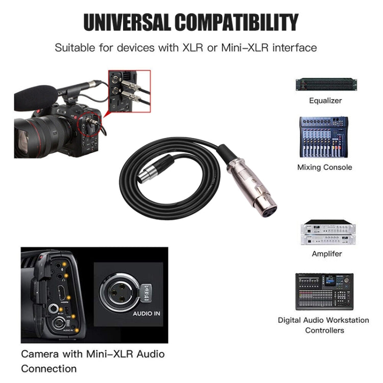 Xlrmini Caron Female To Mini Female Balancing Cable For 48V Sound Card Microphone Audio Cable, Length: 10m - Microphone Audio Cable & Connector by PMC TechLife | Online Shopping South Africa | PMC TechLife | Buy Now Pay Later Mobicred
