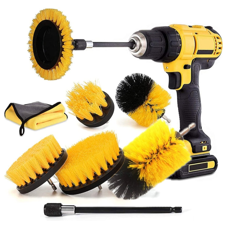 8 In 1 Electric Drill Crevice Cleaning Brush Car Wash Tool Set, Size: B Model(Yellow) - Car washing supplies by PMC TechLife | Online Shopping South Africa | PMC TechLife | Buy Now Pay Later Mobicred