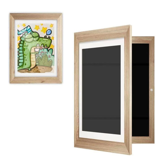 Plastic Children Art Frames Magnetic Front Open Frametory for Poster Photo Drawing Paintings Pictures(Wood Color) - Photo Albums & Photo Frames by PMC Jewellery | Online Shopping South Africa | PMC Jewellery