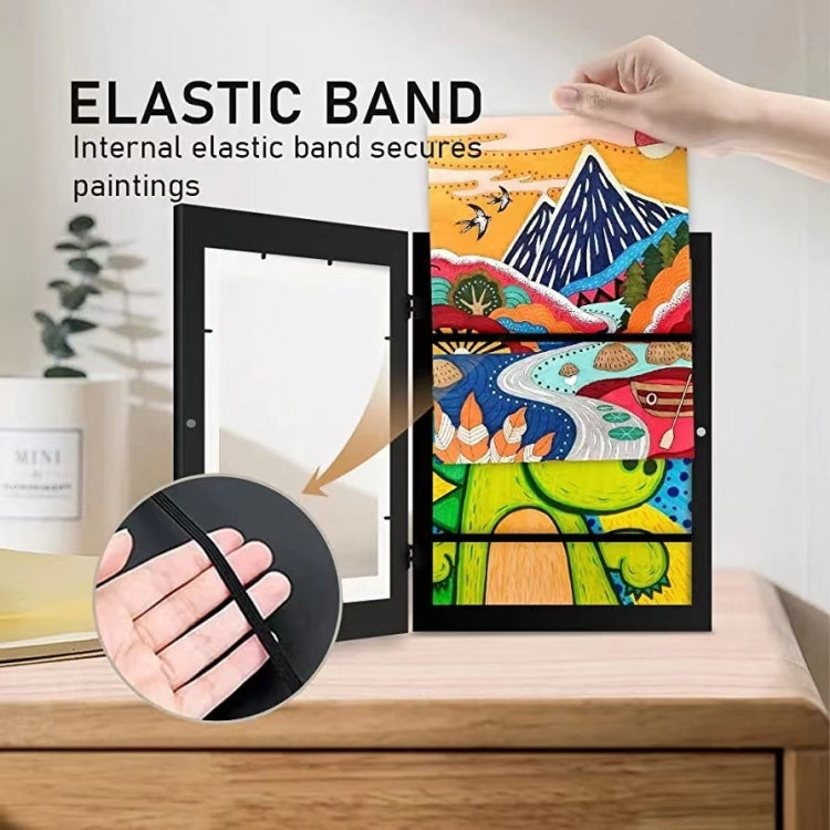 Plastic Children Art Frames Magnetic Front Open Frametory for Poster Photo Drawing Paintings Pictures(Wood Color) - Photo Albums & Photo Frames by PMC TechLife | Online Shopping South Africa | PMC TechLife