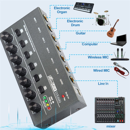 8 Way Mixer With Single Channel Stereo Switching Mini Signal Hybrid Small Audio - Live Sound Effects Processors by PMC Jewellery | Online Shopping South Africa | PMC Jewellery | Buy Now Pay Later Mobicred