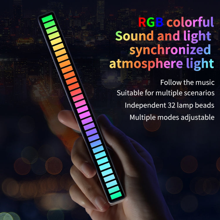 RGB Sound-controlled Rhythmic Response Lights Music Ambient LED Pick-up Lights Charging(32 Light+APP Black) - Novelty Lighting by PMC TechLife | Online Shopping South Africa | PMC TechLife