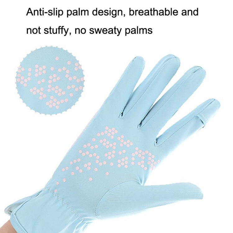 1pair Driving Sunscreen Anti-ultraviolet Thin Summer Ice Silk Dew Finger Non-slip Riding Gloves Free Size(Sky Blue) - Safety Gloves by PMC TechLife | Online Shopping South Africa | PMC TechLife | Buy Now Pay Later Mobicred