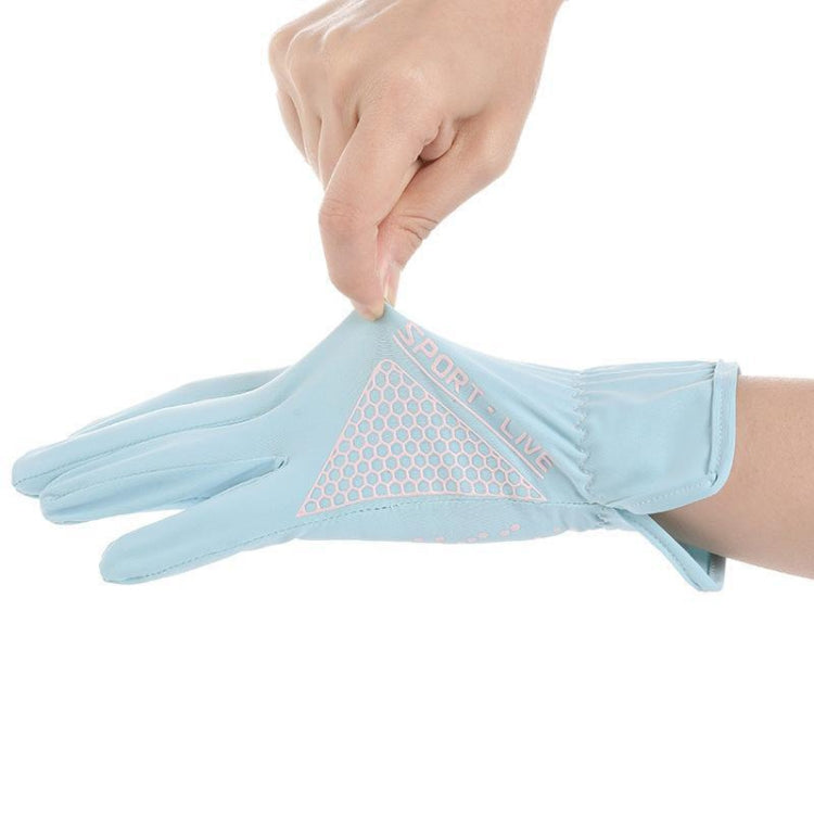 1pair Driving Sunscreen Anti-ultraviolet Thin Summer Ice Silk Dew Finger Non-slip Riding Gloves Free Size(Gray Blue) - free shipping - PMC TechLife - Order now!