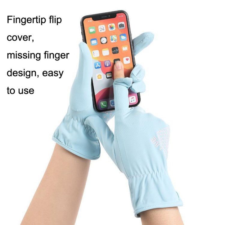 1pair Driving Sunscreen Anti-ultraviolet Thin Summer Ice Silk Dew Finger Non-slip Riding Gloves Free Size(Smoke Gray) - Safety Gloves by PMC TechLife | Online Shopping South Africa | PMC TechLife