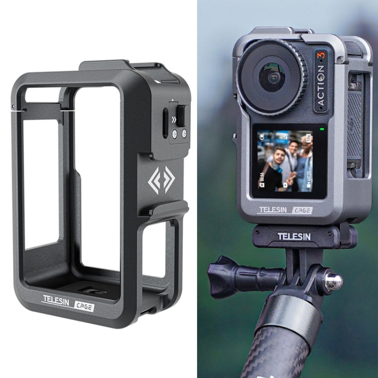 For DJI Osmo Action 3 TELESIN OA-FMS-004 Motion Camera Metal Rabbit Cage Protection Frame(Grey) - Protection Frame by TELESIN | Online Shopping South Africa | PMC TechLife | Buy Now Pay Later Mobicred