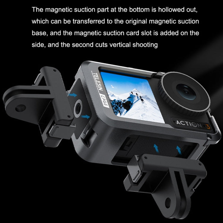 For DJI Osmo Action 3 TELESIN OA-FMS-004 Motion Camera Metal Rabbit Cage Protection Frame(Grey) - Protection Frame by TELESIN | Online Shopping South Africa | PMC TechLife | Buy Now Pay Later Mobicred