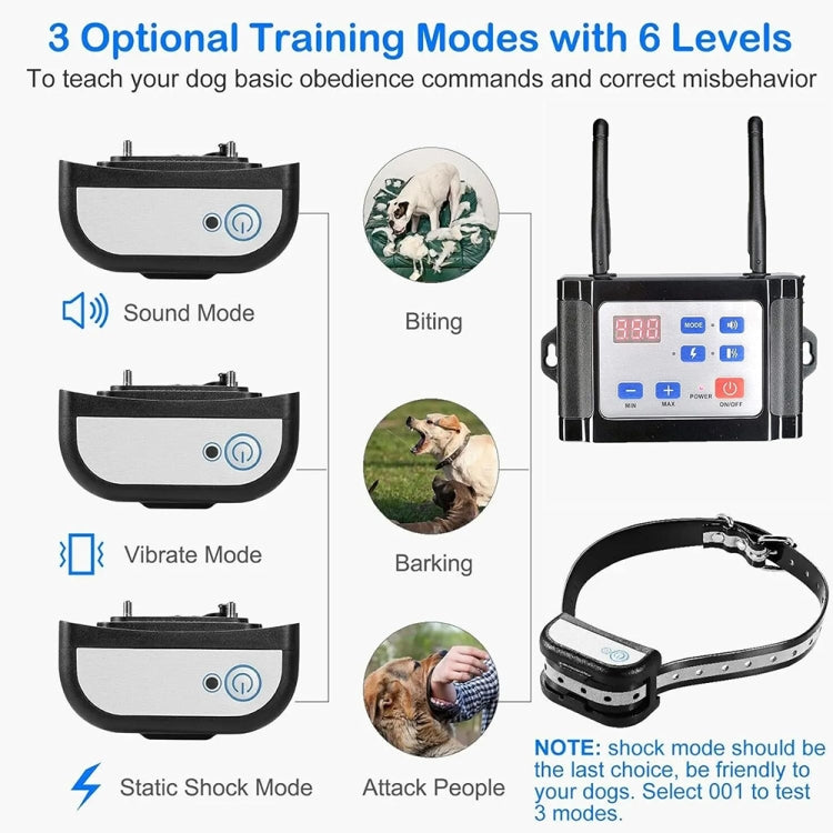 Outdoor Wireless Electronic Pet Fence Night Reflective Collar, Specification: One for One(UK Plug) - Training Aids by PMC TechLife | Online Shopping South Africa | PMC TechLife | Buy Now Pay Later Mobicred