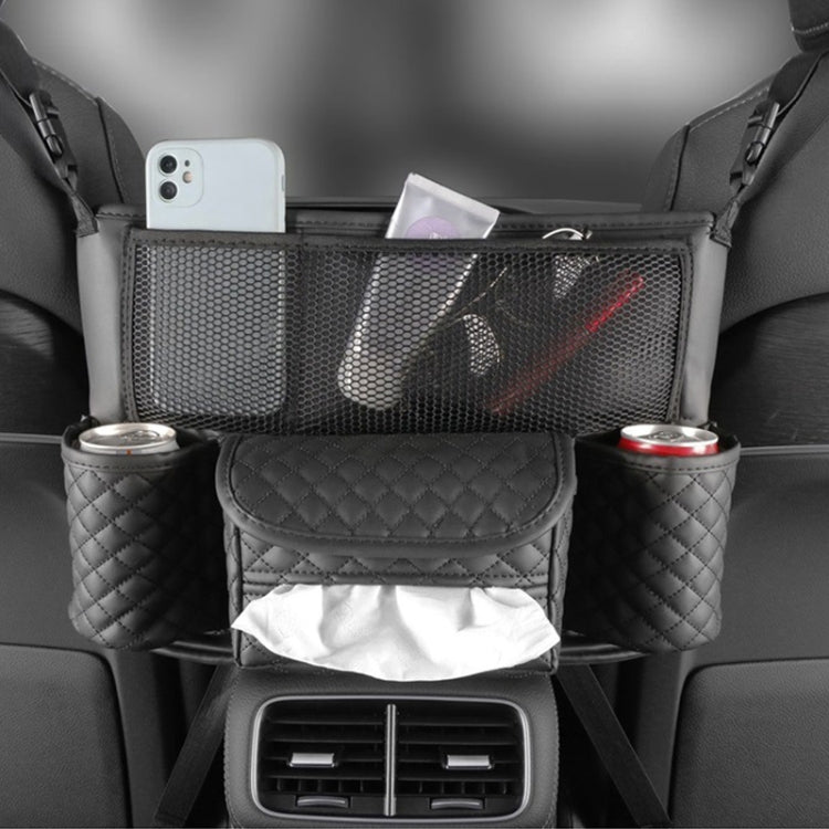 Car Central Control Seat Back Leather Multifunctional Storage Bag(Black) - Stowing Tidying by PMC Jewellery | Online Shopping South Africa | PMC Jewellery | Buy Now Pay Later Mobicred