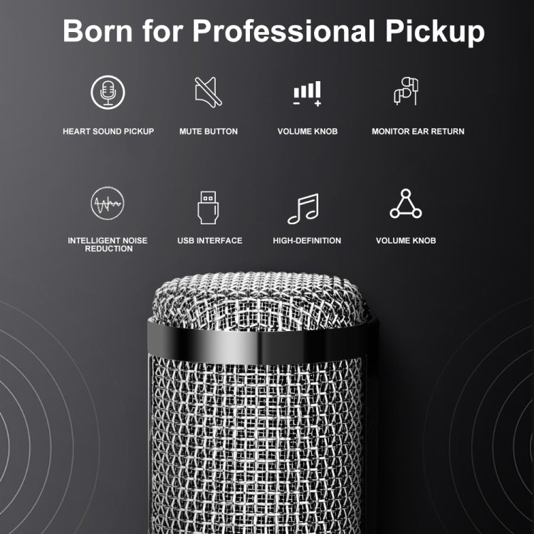 A9 USB Computer Phone Live Broadcast Microphone National K Song Recording Wired Microphone With Stand - Microphone by PMC Jewellery | Online Shopping South Africa | PMC Jewellery | Buy Now Pay Later Mobicred