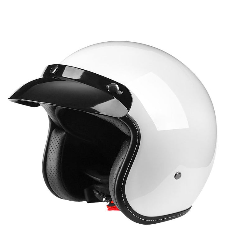 BYB 701 All Seasons Retro Motorcycle Helmet, Size: XL(Bright White) - Helmets by BYB | Online Shopping South Africa | PMC TechLife | Buy Now Pay Later Mobicred