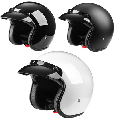 BYB 701 All Seasons Retro Motorcycle Helmet, Size: XL(Bright White) - Helmets by BYB | Online Shopping South Africa | PMC Jewellery | Buy Now Pay Later Mobicred