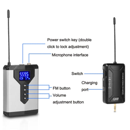 Q6 1 Drag 2 Wireless Lavalier USB Computer Recording Microphone Live Phone SLR Lavalier Microphone - Microphone by PMC Jewellery | Online Shopping South Africa | PMC Jewellery | Buy Now Pay Later Mobicred