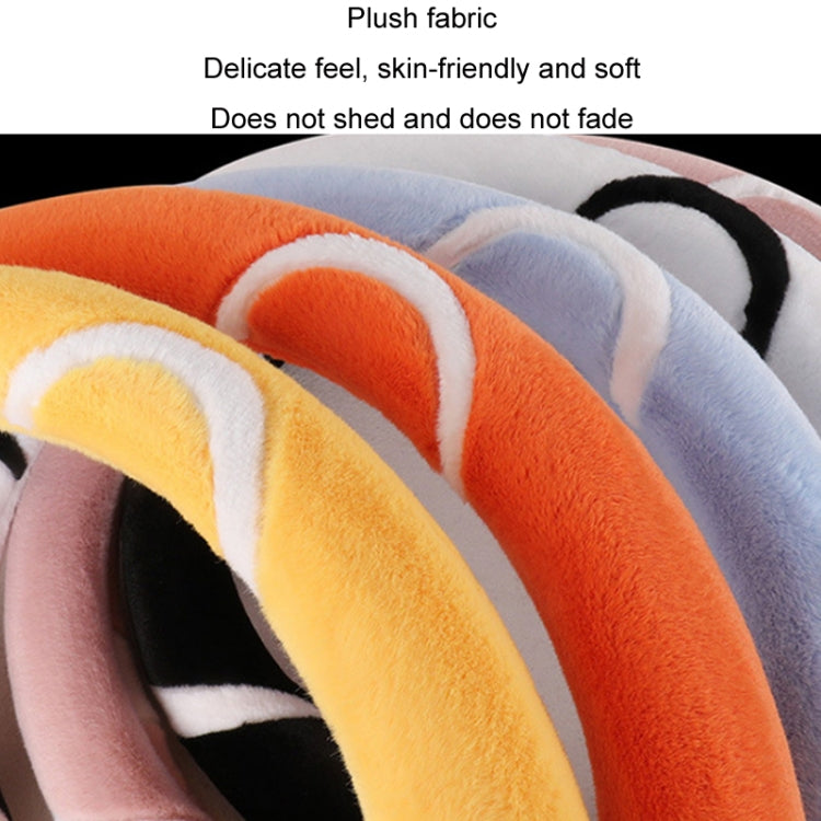 Car Steering Wheel Cartoon Short Fluff Handle Cover, Size: 38cm(Red D Shape) - Seat Belts & Padding by PMC TechLife | Online Shopping South Africa | PMC TechLife | Buy Now Pay Later Mobicred