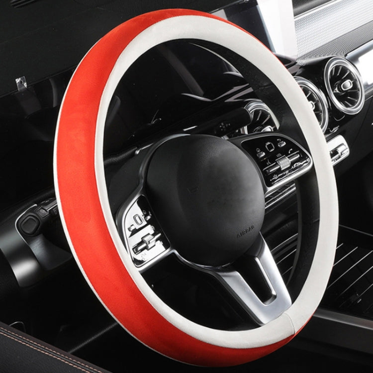 Car Steering Wheel Short Plush Winter Non-slip Grip Cover, Size: 38cm(D Shaped Silver Gray) - Steering Wheel Accessories by PMC TechLife | Online Shopping South Africa | PMC TechLife | Buy Now Pay Later Mobicred