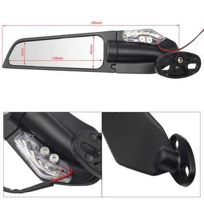 Fixed Wind Wing Rearview Mirror Spoiler with Light Motorcycle Modification - Side Mirrors by PMC Jewellery | Online Shopping South Africa | PMC Jewellery