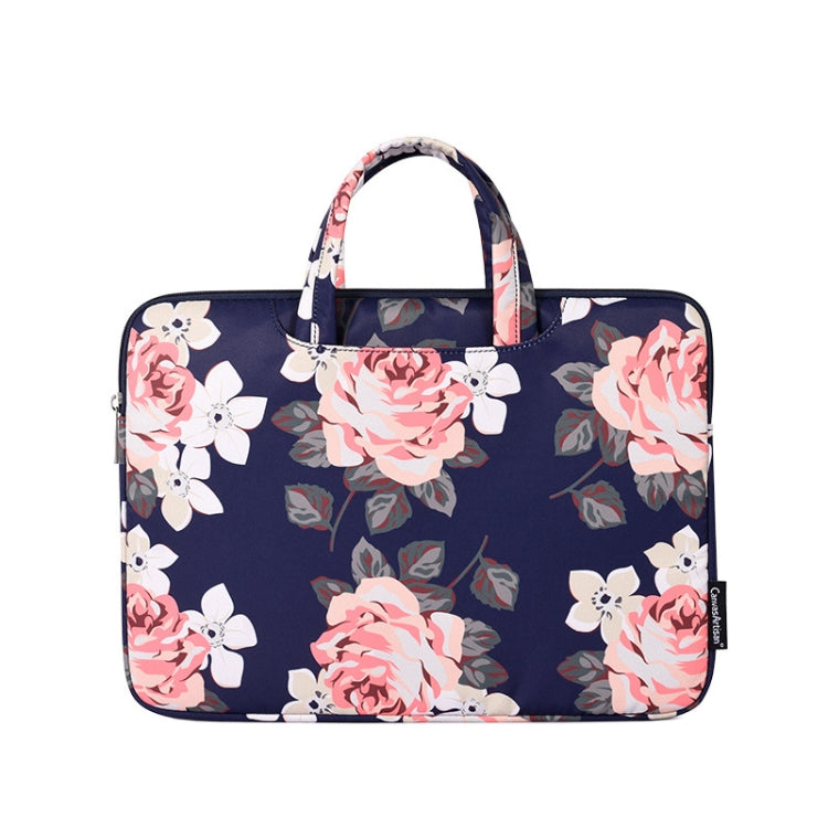 H40-B01 White Rose Pattern Laptop Case Bag Computer Liner Bag With Handle, Size: 14 Inch(Blue) - 14.1 inch by PMC Jewellery | Online Shopping South Africa | PMC Jewellery | Buy Now Pay Later Mobicred