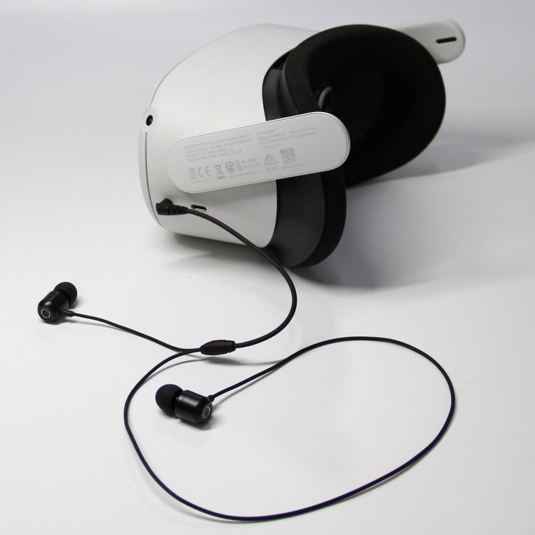 For Meta Quest 2 VR Glasses Ear-in Headset 3.5 Elbow Aluminum Earphones(Black) - VR Accessories by PMC TechLife | Online Shopping South Africa | PMC TechLife | Buy Now Pay Later Mobicred
