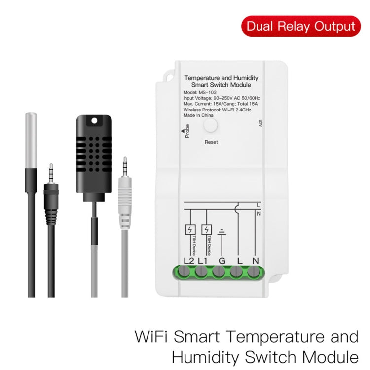 Temperature Probe Tuya Dual-way Temperature and Humidity Switch Timer Smart Switch - Smart Switch by PMC Jewellery | Online Shopping South Africa | PMC Jewellery