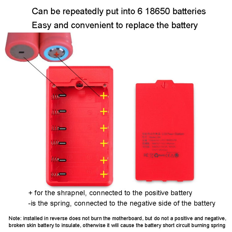 Q6 Removable 6 Sections 18650 Battery Box Charger Case, Style: Ordinary(Black) - Battery Storage Box by PMC TechLife | Online Shopping South Africa | PMC TechLife