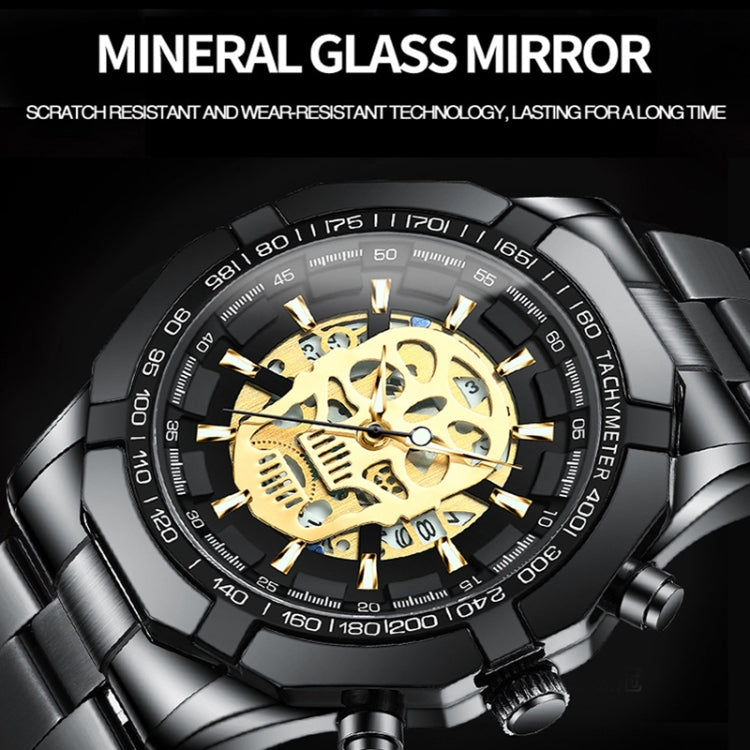 BINBOND S034 30M Waterproof Quartz Watch Skull Skeleton Luminous Watch(White Steel White) - free shipping - PMC TechLife - Order now!