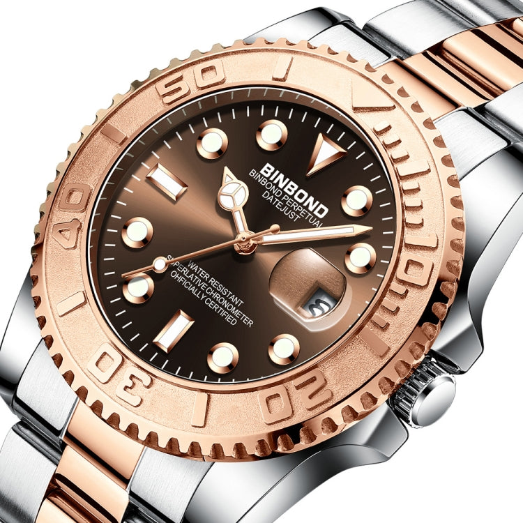 BINBOND B930 Metal Gear Luminous Quartz Watch 30M Waterproof Sports Watch, Color: Rose Gold-Rose Gold - free shipping - PMC TechLife - Order now!