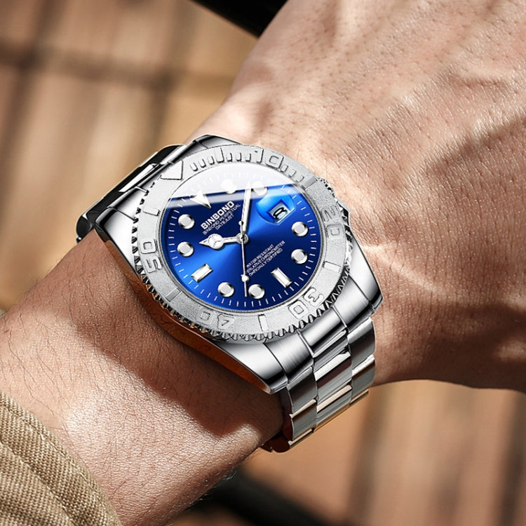 BINBOND B930 Metal Gear Luminous Quartz Watch 30M Waterproof Sports Watch, Color: White Steel-Black - free shipping - PMC TechLife - Order now!