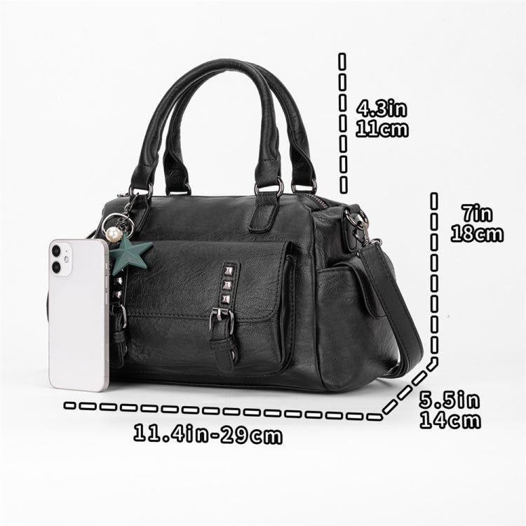 048 Pebbled Leather Multi-compartment Handbag Large Capacity Crossbody Shoulder Bag(Brown) - Handbags by PMC TechLife | Online Shopping South Africa | PMC TechLife