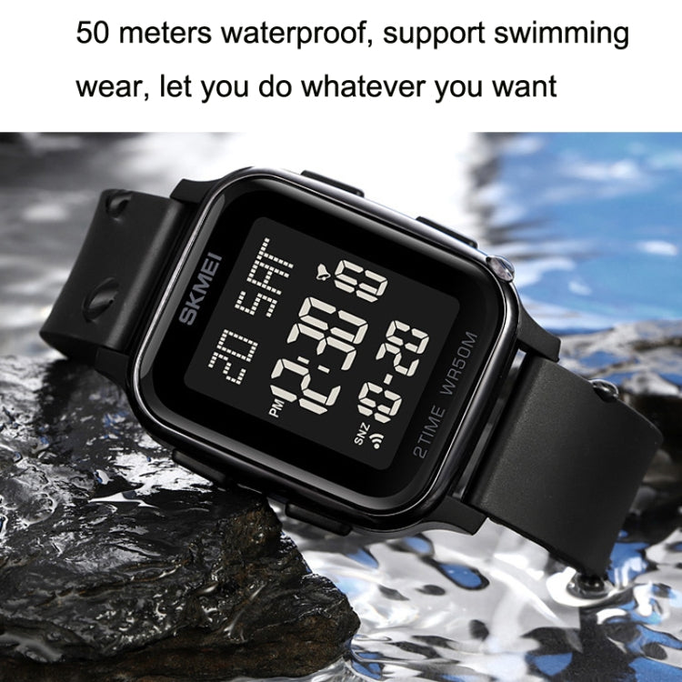 SKMEI 1858 Square Waterproof Digital Dual Display LED Luminous Watch(Red) - free shipping - PMC TechLife - Order now!