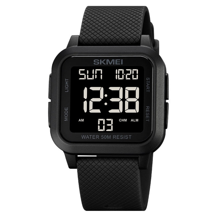 SKMEI 1894 Square Sports Waterproof Student Simple Multifunctional Luminous Watch(Black Black Machine) - free shipping - PMC TechLife - Order now!
