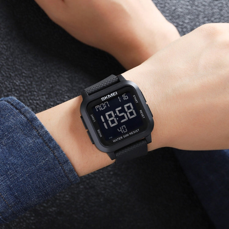 SKMEI 1894 Square Sports Waterproof Student Simple Multifunctional Luminous Watch(Black Black Machine) - free shipping - PMC TechLife - Order now!