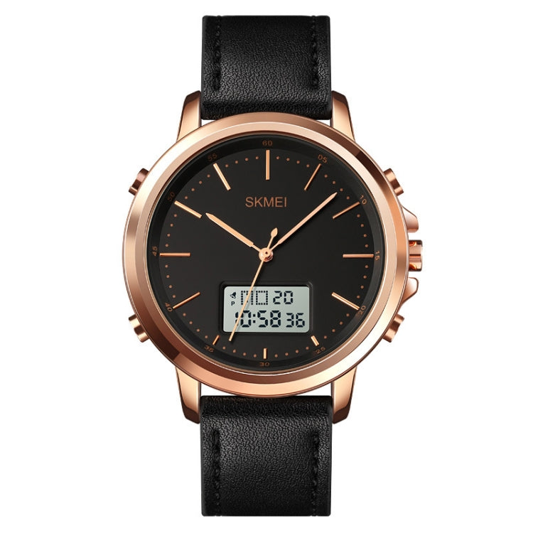 SKMEI 1652 Dual Movement Sports Leather Alloy Male Watch, Color: Rose Gold Shell White Machine - free shipping - PMC TechLife - Order now!