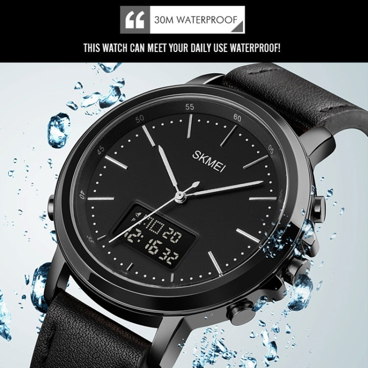 SKMEI 1652 Dual Movement Sports Leather Alloy Male Watch, Color: Black Shell White Machine - free shipping - PMC TechLife - Order now!