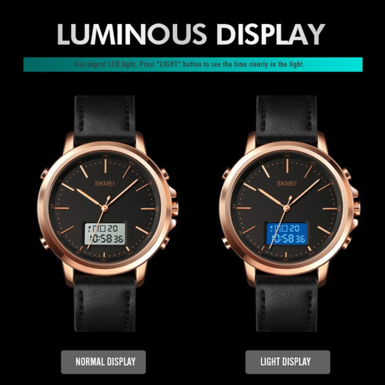 SKMEI 1652 Dual Movement Sports Leather Alloy Male Watch, Color: Black Shell White Machine - free shipping - PMC TechLife - Order now!