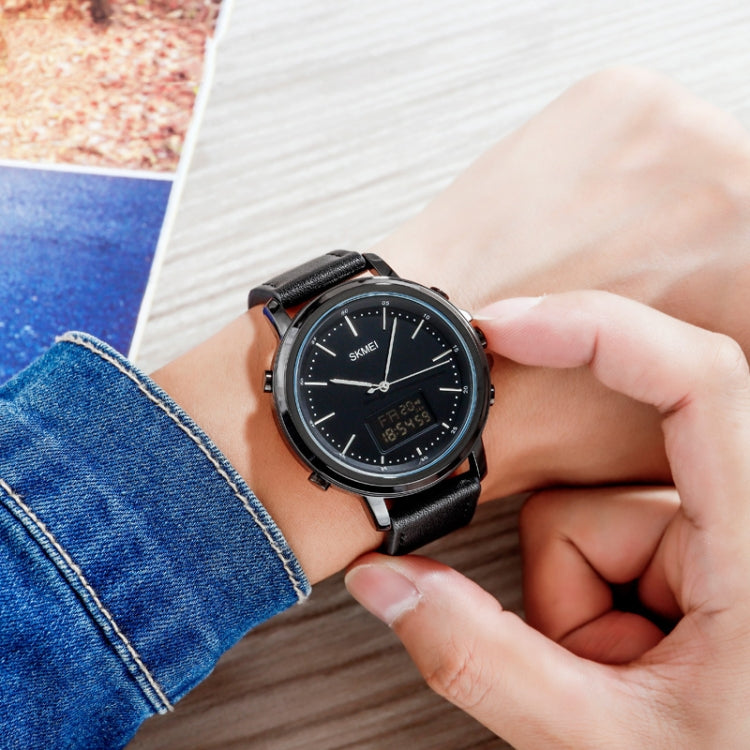SKMEI 1652 Dual Movement Sports Leather Alloy Male Watch, Color: Black Shell White Machine - free shipping - PMC TechLife - Order now!