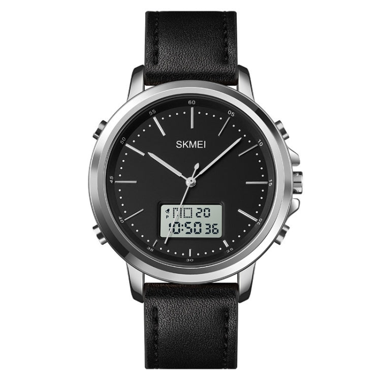SKMEI 1652 Dual Movement Sports Leather Alloy Male Watch, Color: Silver Shell White Machine - free shipping - PMC TechLife - Order now!