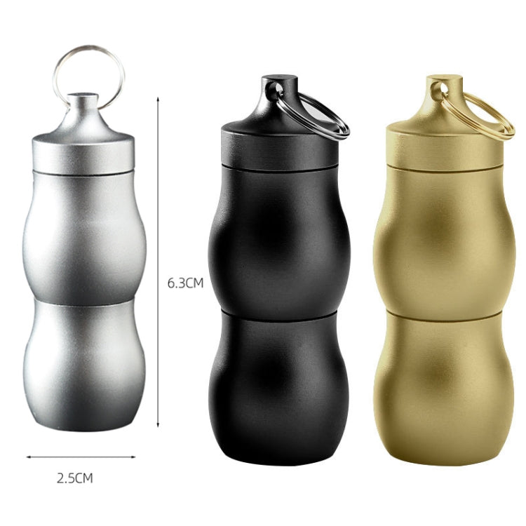 F25 Outdoor First Aid Pill Sealed Bottle Mini Waterproof Metal Medicine Jar Keychain(Black) - free shipping - PMC TechLife - Order now!
