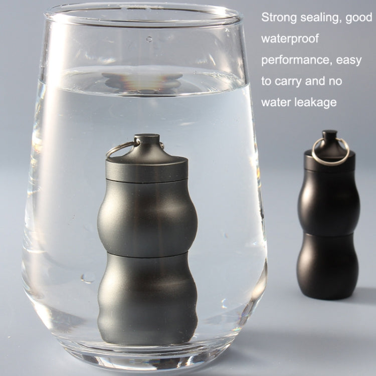 F25 Outdoor First Aid Pill Sealed Bottle Mini Waterproof Metal Medicine Jar Keychain(Champagne) - free shipping - PMC TechLife - Order now!