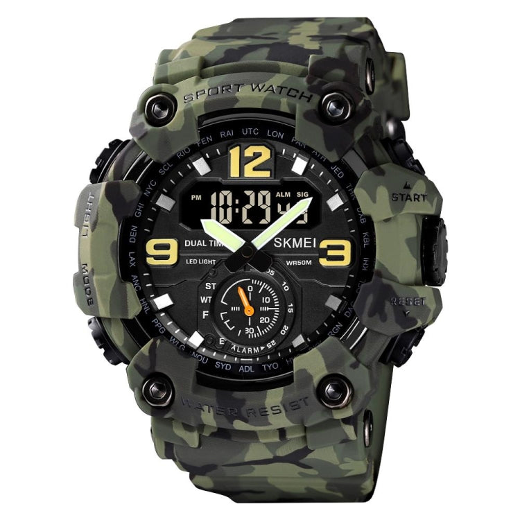 SKMEI 1637 Sports Digital Display Outdoor Shockproof Plastic Large Dial Men Watch, Color: Army Green Camouflage - free shipping - PMC TechLife - Order now!