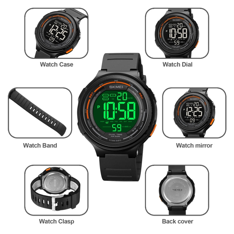 SKMEI 1841 Outdoor Sports Students Waterproof Luminous Countdown Watch(Light Grey) - free shipping - PMC TechLife - Order now!