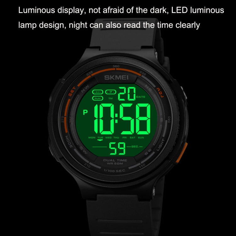SKMEI 1841 Outdoor Sports Students Waterproof Luminous Countdown Watch(Light Grey) - free shipping - PMC TechLife - Order now!