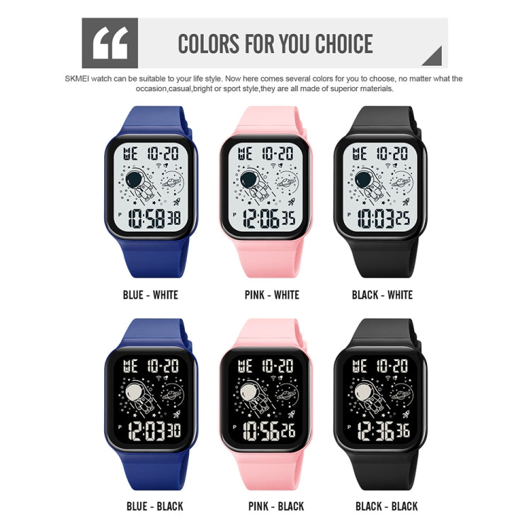 SKMEI 1863 Multifunctional Astronaut Student Digital Sports Square Watch(Black Black Machine) - free shipping - PMC TechLife - Order now!