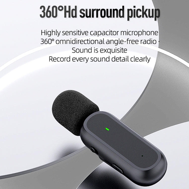 K61 One To  One Wireless Lavalier Microphone With Charging Box Noise Reduction Video Record Mic,Spec: Type-C Interface - Microphone by PMC Jewellery | Online Shopping South Africa | PMC Jewellery | Buy Now Pay Later Mobicred