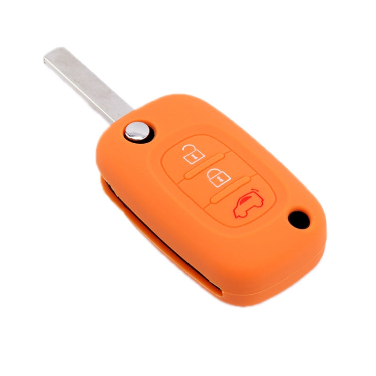 For Mercedes-Benz Smart Folding 2pcs 3 Button Silicone Key Case(Orange) - Car Key Cases by PMC Jewellery | Online Shopping South Africa | PMC Jewellery